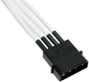 NZXT SATA-Stromadapter 4-Pin [IDE] auf 4x 15-Pin [SATA] 20cm, sleeved weiß