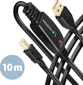 Axagon USB Adapterkabel, USB 2.0, 480Mb/s, USB-A 2.0 [Stecker] auf USB-B 2.0 [Stecker], aktiv, Adapterkabel, 10m