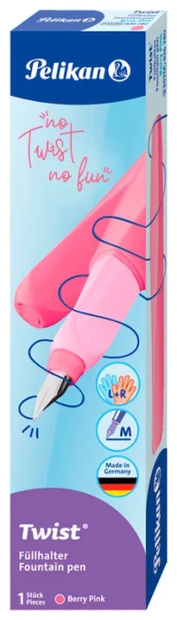 Pelikan Twist Color Edition berry pink, rechte Hand/linke Hand, mittel, Faltschachtel