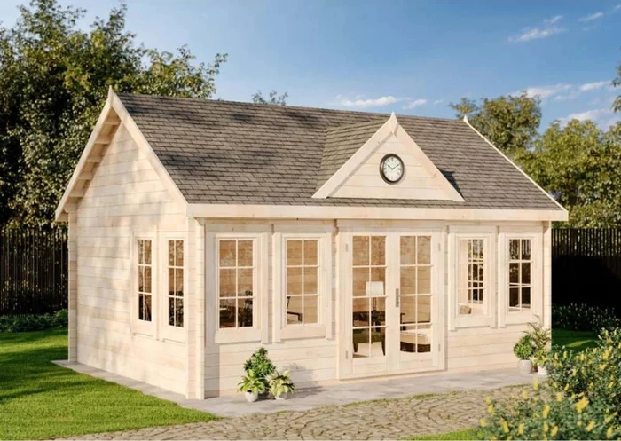 Alpholz Gartenhaus Clockhouse-XL 550x420cm braun