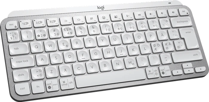 Logitech MX Keys Mini, LEDs weiß, Logi Bolt, Pale Gray, weiß/grau, USB/Bluetooth, ND