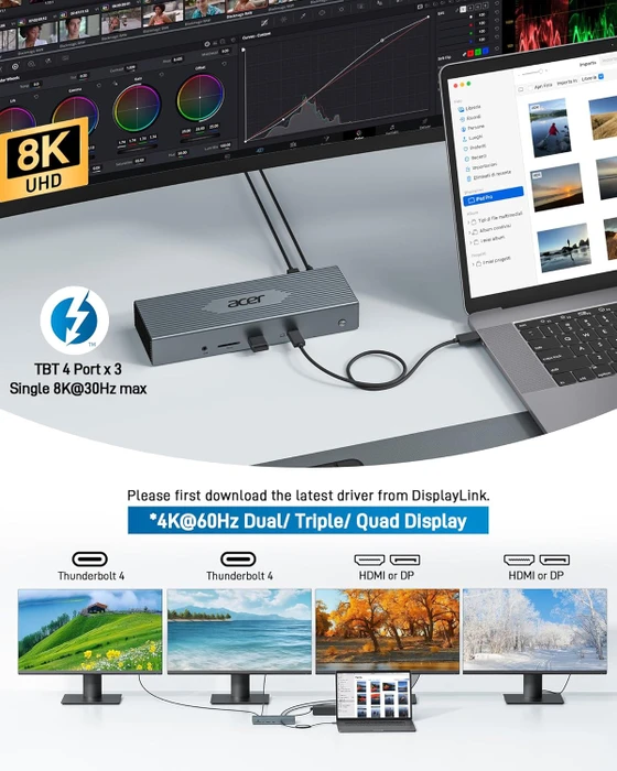 Acer 16-in-1 Dock - ODK490, Thunderbolt 4 [Buchse]