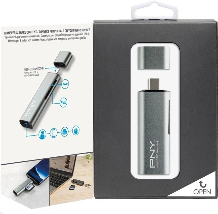 PNY Dual-Slot-Cardreader, USB-C 3.0 [Buchse]