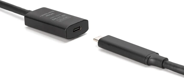 Digitus USB 3.1 aktives Verlängerungskabel, USB-C [Stecker] auf USB-C [Buchse], 5m schwarz