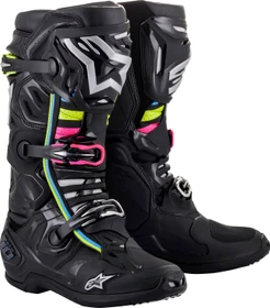 Alpinestars Tech 10 Supervented Motorradstiefel schwarz/rosa/gelb/blau