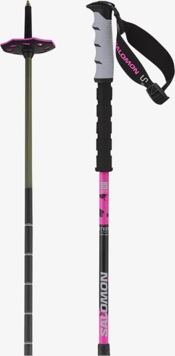 Salomon Steep Pro Vario S3 Alpin Skistock black/rhodamine (Modell 2025/2026)