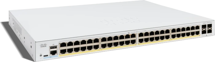 Cisco Catalyst 1300X Rackmount Gigabit Managed Switch, 48x RJ-45, 4x SFP28, 740W PoE+