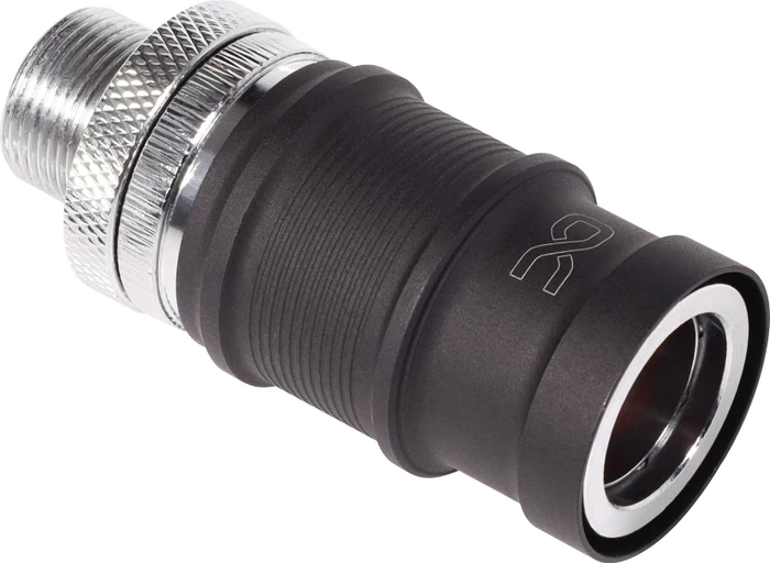 Alphacool ES Schnellverschluss BLH1A PushIn Female IG mit Schottverschraubung, 1x G1/4" IG, schwarz