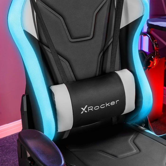 X Rocker Agility Esports RGB Gamingstuhl, schwarz/weiß