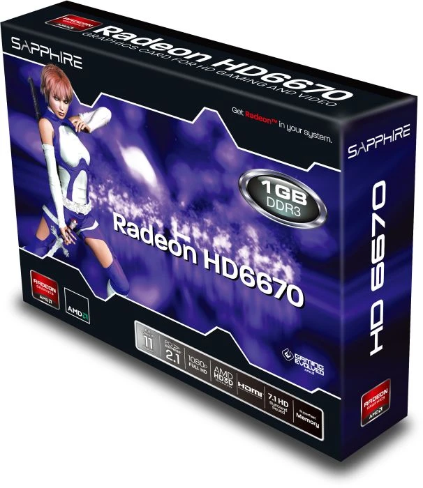 Sapphire Radeon HD 6670, 1GB DDR3, VGA, DVI, HDMI, lite retail