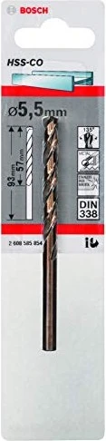 Bosch Professional HSS-Co Spiralbohrer, 5.5x57x93mm, 1 Stück