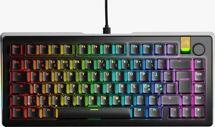 Glorious GMMK 3 Pro HE 75% Pre-built Gaming Keyboard, schwarz, LEDs RGB, Glorious Fox HE, USB, ND
