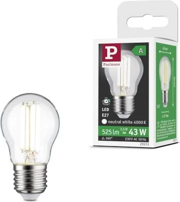 Paulmann Eco-Line Filament LED Tropfen E27 2.5W/840 klar