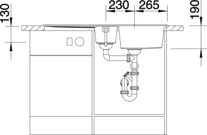 Blanco Metra 6 S Becken reversibel mit Ablauffernbedienung felsgrau