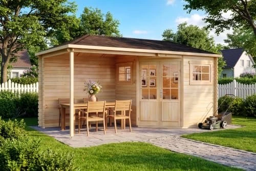 Alpholz Gartenhaus Franz-28 525x275cm natur