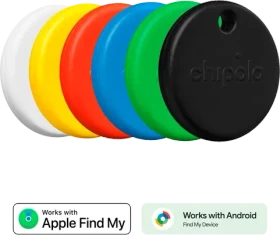 Chipolo Pop schwarz/weiss/rot/blau/gelb/gruen, 6er-Pack