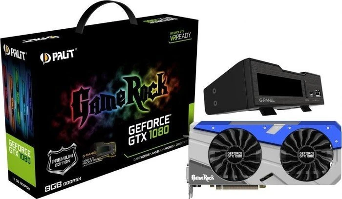 Palit GeForce GTX 1080 GameRock Premium + G-Panel, 8GB GDDR5X, DVI, HDMI, 3x DP