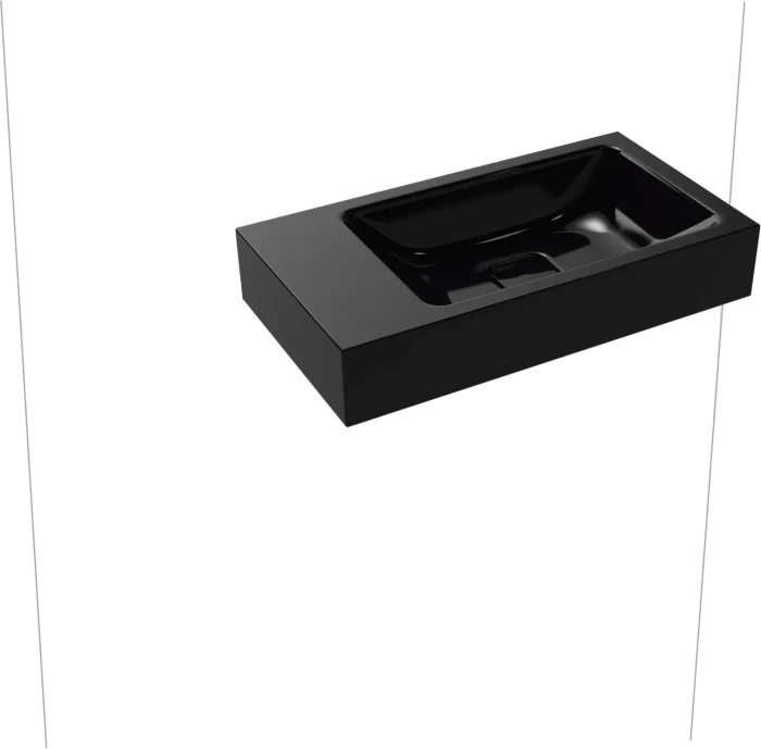Kaldewei Cono 3073 Wandwaschtisch 55x30x10cm, ohne Hahnloch, schwarz