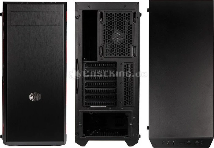 Cooler Master MasterBox MB600L schwarz/rot, Acrylfenster, mit 5.25" Schacht