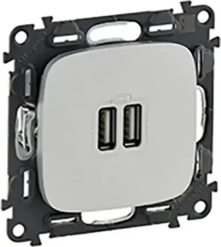 Legrand Valena Allure USB-Ladedose 2400mA, aluminium