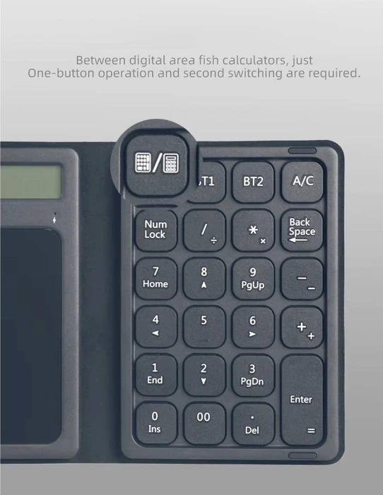 Renkforce RF-NK-300 Nummernblock faltbar, mit Touchpad und Taschenrechnerfunktion, schwarz/grau, Bluetooth (RF-6721308) – Bild 7