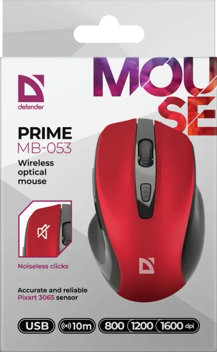 Defender Prime MB-053 Wireless Optical Mouse rot, USB