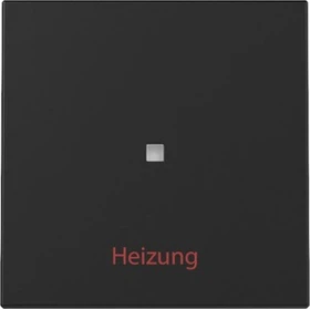 Gira Wippe mit Kontrollfenster und Aufdruck "Heizung Ein/Aus", schwarz matt