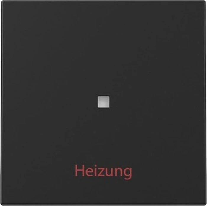 Gira Wippe mit Kontrollfenster und Aufdruck "Heizung Ein/Aus", schwarz matt