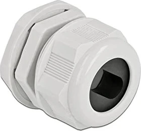 DeLOCK Kabelverschraubung PG29 für Flachkabel, grau, 2 Stück