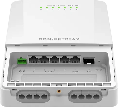 Grandstream GWN7710 Series Outdoor Rackmount Gigabit Managed Switch, 5x RJ-45, 1x SFP, 100W PoE++ PD