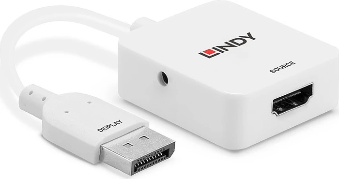 Lindy DisplayPort 1.2/HDMI 2.0 Adapterkabel weiß