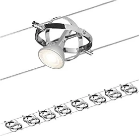 Paulmann Cardan Basisset Seilsystem Spot GU5.3 10m chrom matt, 8 Stück