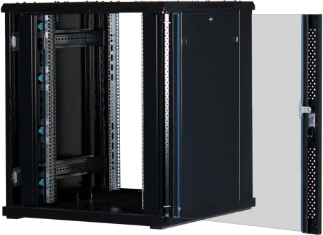 Rockstable 19" Serverschrank 18HE, Sicherheitsglastür, IP2X, schwarz, 800mm tief