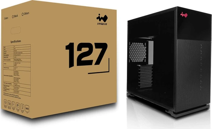 In Win 127, schwarz, Glasfenster