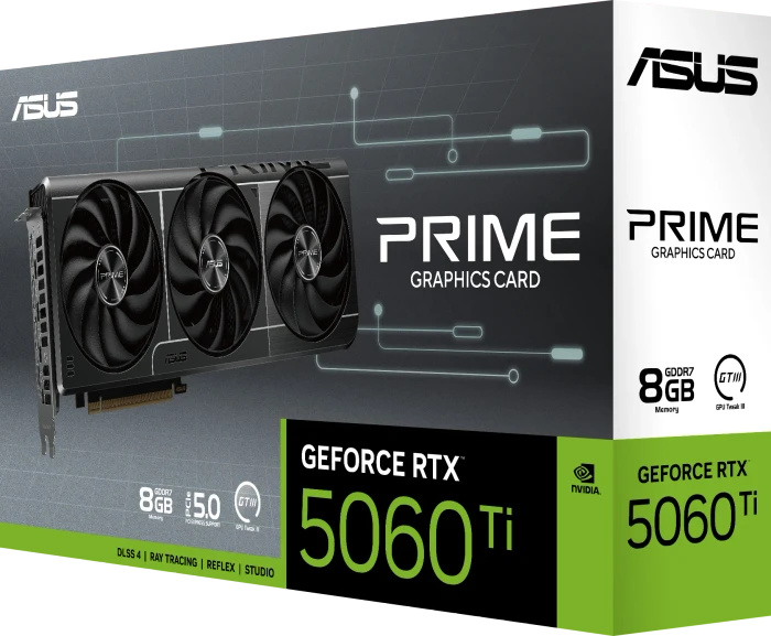 ASUS Prime GeForce RTX 5060 Ti, PRIME-RTX5060TI-8G, 8GB GDDR7, HDMI, 3x DP