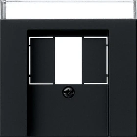 Gira System 55 Abdeckung für TAE und USB mit Beschriftungsfeld, schwarz matt