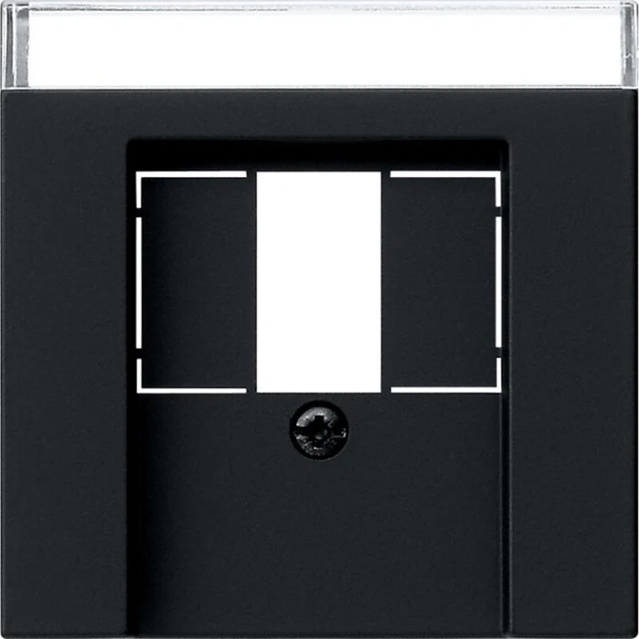 Gira System 55 Abdeckung für TAE und USB mit Beschriftungsfeld, schwarz matt