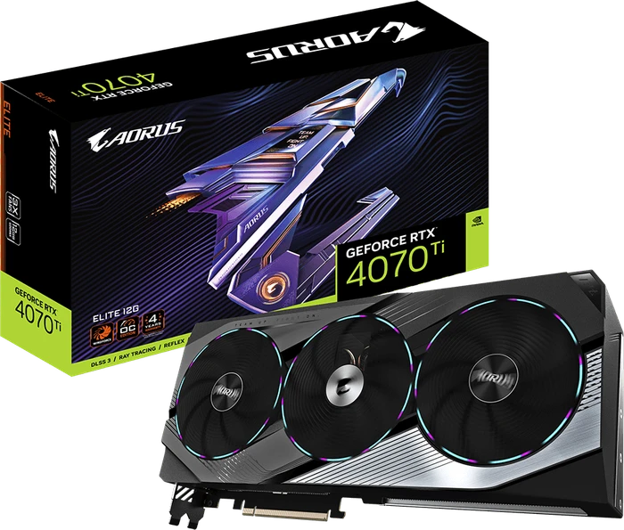 GIGABYTE AORUS GeForce RTX 4070 Ti Elite 12G, 12GB GDDR6X, HDMI, 3x DP