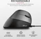 Trust Bayo Wireless Rechargeable Ergonomic Mouse, schwarz/grau, USB Vorschaubild