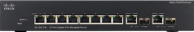 Cisco SG300 Desktop Gigabit Managed Switch, 8x RJ-45, 2x RJ-45/SFP, 62W PoE (SG300-10P / SRW2008P-K9)
