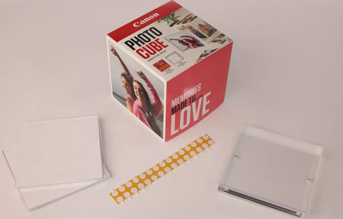 Canon Plus Glossy II PP-201 Photo Cube pink Fotopapier hochglänzend weiß, 13x13cm, 265g/m², 40 Blatt