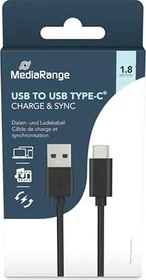 MediaRange Lade- und Datenkabel USB 2.0 auf USB Type-C Stecker 1.8m schwarz