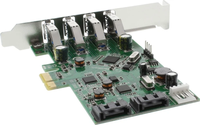 InLine Schnittstellenkarte, 4x USB-A 3.0/2x SATA 6Gb/s, PCIe 2.0 x1