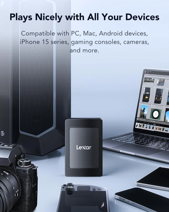 Lexar SL500 Portable SSD with Magnetic Set, 2TB, USB-C 3.2