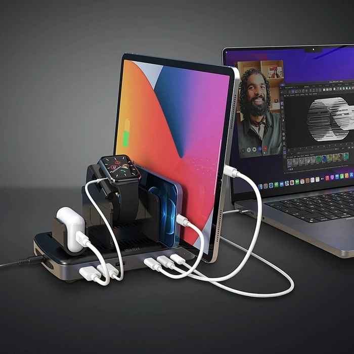 Lindy USB-Ladestation, Notebooks, Tablet und Smartphone, 6 Geräte