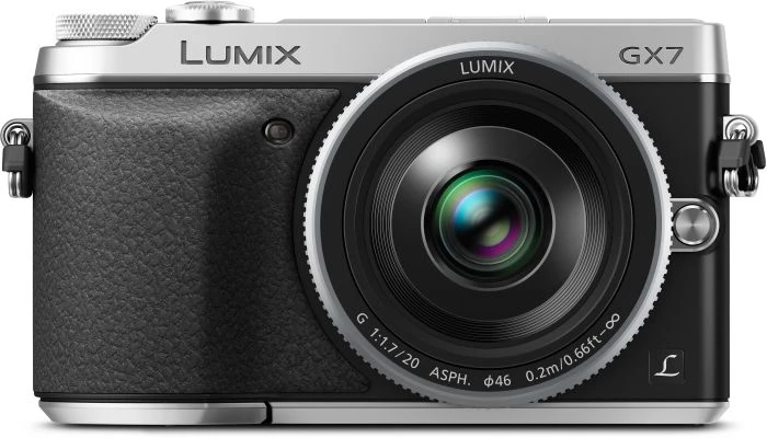 Panasonic Lumix DMC-GX7 silber mit Objektiv Lumix G 20mm 1.7 II ASPH