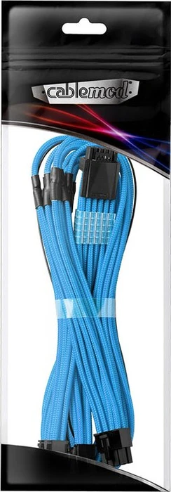 CableMod C-Series Pro ModMesh 12VHPWR for Corsair, 3x 8-Pin PCIe Stecker auf 16-Pin PCIe 5.0 12VHPWR Stecker, Adapterkabel, hellblau, 60cm