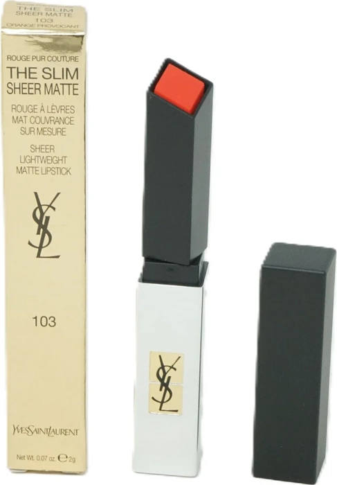 Yves Saint Laurent Rouge Pur Couture The Slim Sheer Matte Lippenstift 103 Orange Provocant, 2.2g