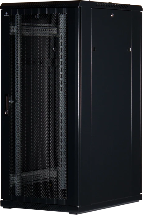 Rockstable 19" Serverschrank 27HE, Gitternetztür, IP2X, schwarz, 800mm tief