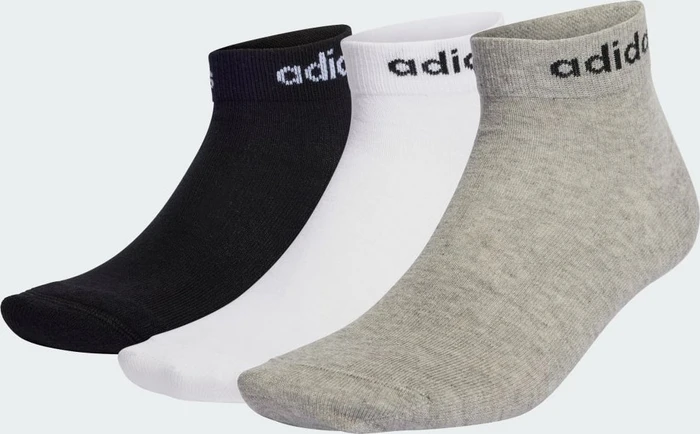 adidas Think Linear Ankle Socken medium grey heather/white/black, 3 Paare